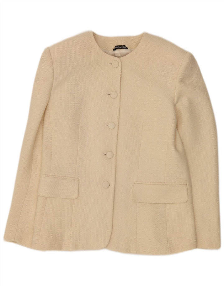 Andrea's Ensemble jupe 2 pièces 5 boutons pour femme IT 46 Large W28 laine beige