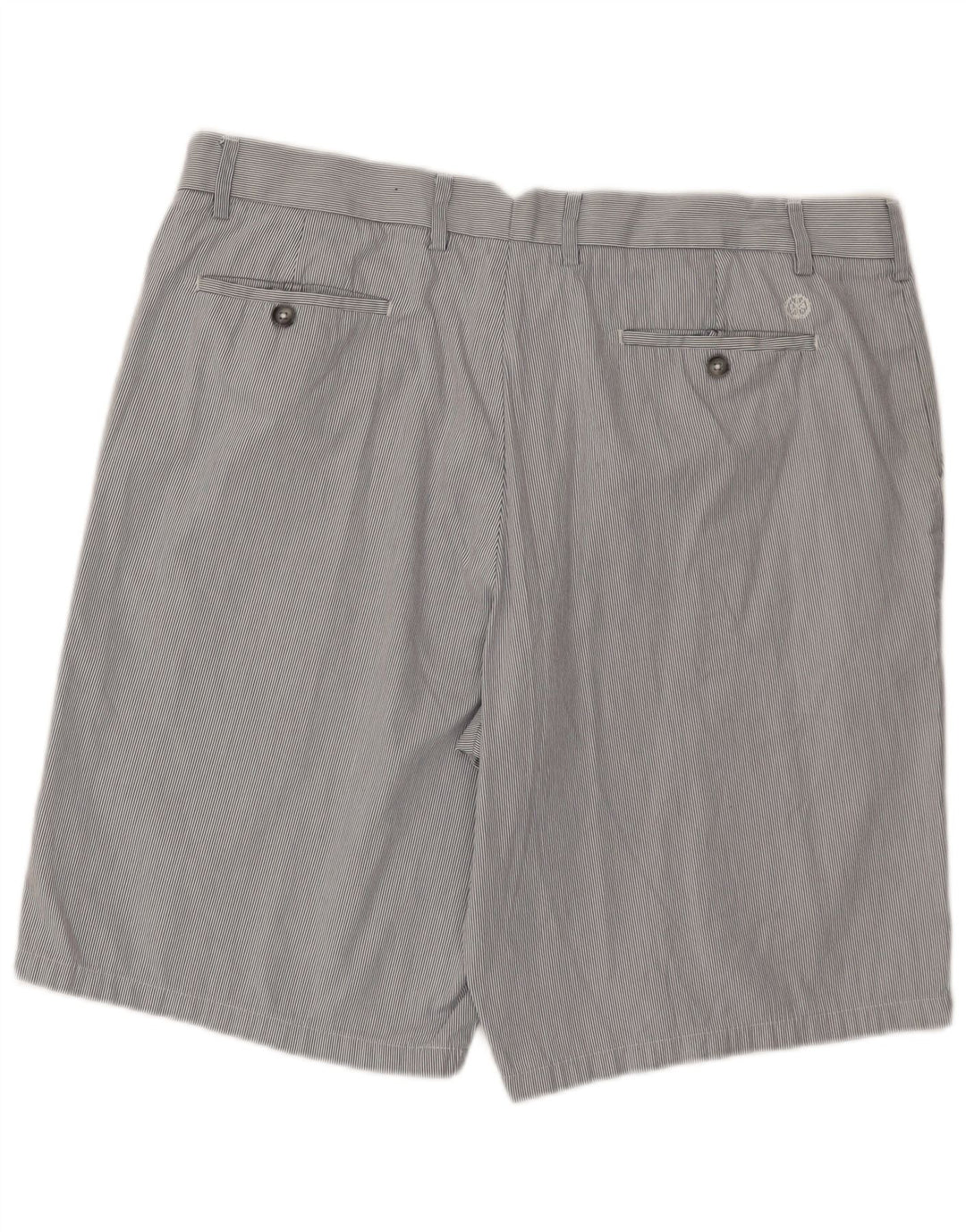 Marks & Spencer Short Chino Homme W40 XL Gris Rayé Coton