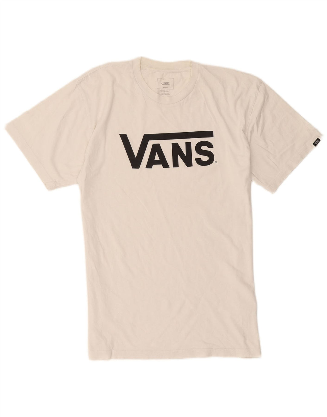 Vans Homme Coupe Classique T-Shirt Graphique Haut Blanc Moyen Coton