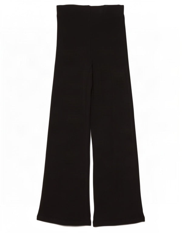 Zara Womens Wide Leg Leggings UK 14 Large Noir Viscose