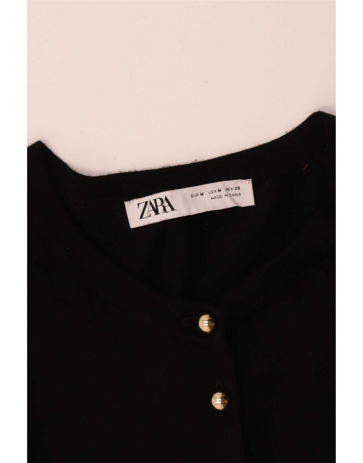 Zara Cardigan Femme Pull UK 12 Medium Noir