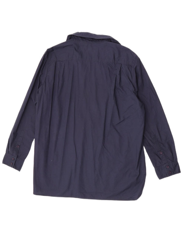 French Connection Chemise Pull Femme UK 14 Large Bleu Marine Coton