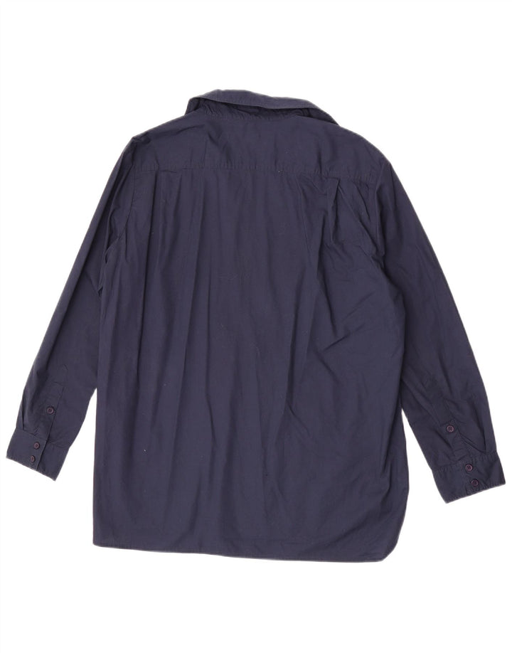 French Connection Chemise Pull Femme UK 14 Large Bleu Marine Coton