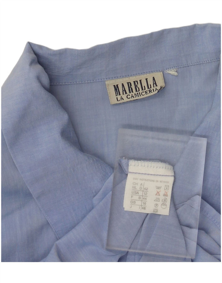 Marella Chemise Femme UK 16 Grand Bleu Coton