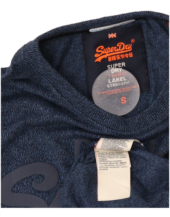 Superdry Haut Graphique à Manches Longues en Coton Chiné Bleu Petit Homme