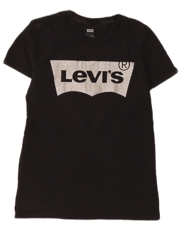 Levi's T-Shirt Graphique Femme UK 6 XS Noir