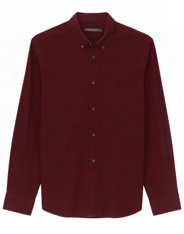 French Connection Chemise Homme Large Bordeaux Coton