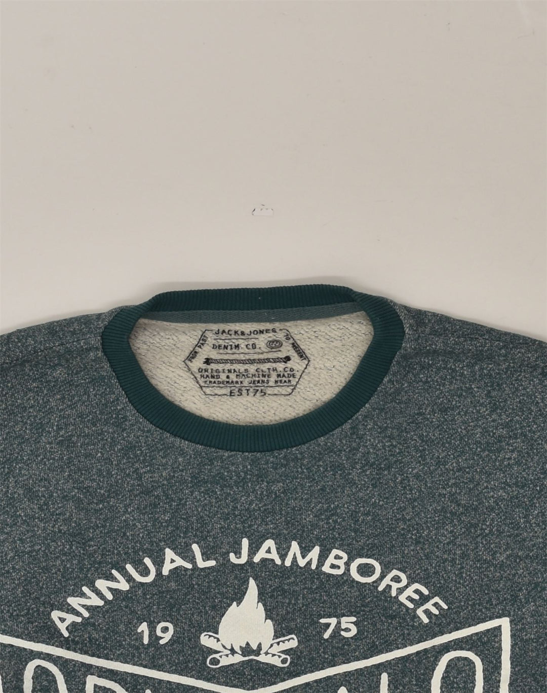 JACK & JONES Mens Graphic Sweatshirt Jumper Medium Green Cotton | Vintage Jack & Jones | Thrift | Second-Hand Jack & Jones | Used Clothing | Messina Hembry 