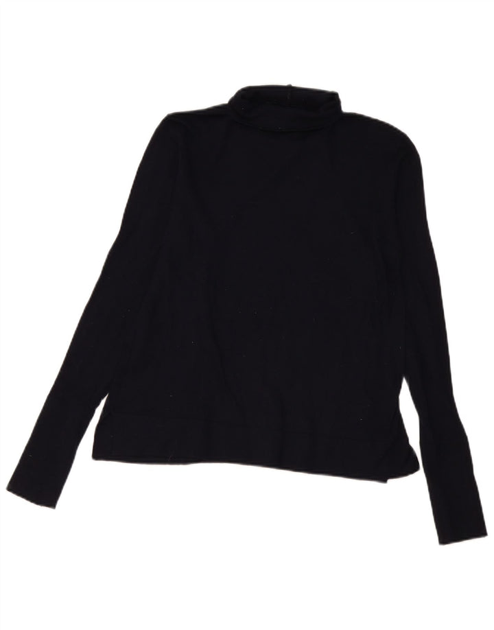 Zara Womens Blouse Top UK 12 Moyen Bleu Marine Modal