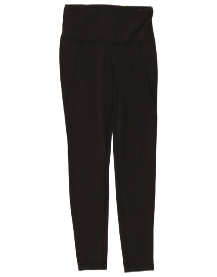 REEBOK Leggings Femme UK 8/10 Petit Noir