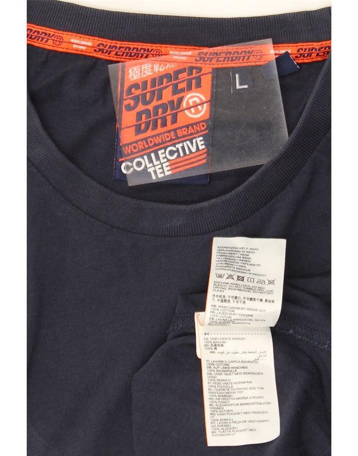 Superdry T-Shirt Homme Top Large Bleu Marine Coton