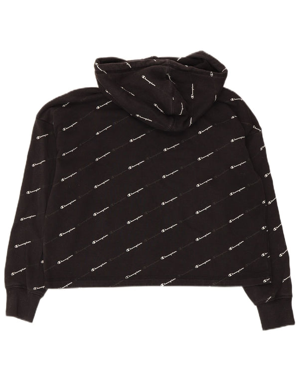 Champion Pull à capuche surdimensionné graphique pour femme UK 10 Small Noir