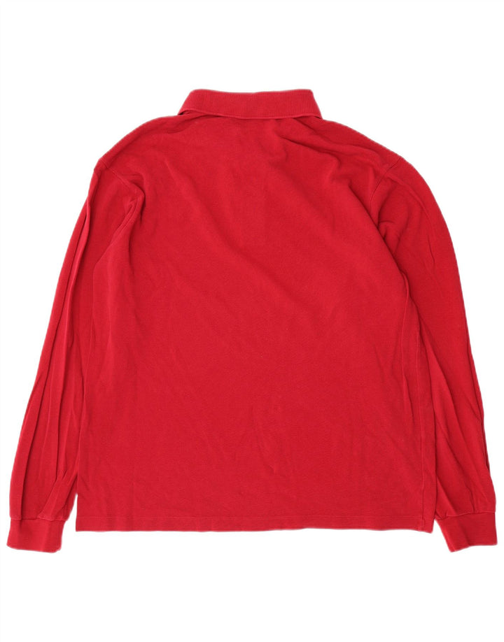 Lacoste Polo à manches longues pour homme Taille 4 Coton rouge moyen