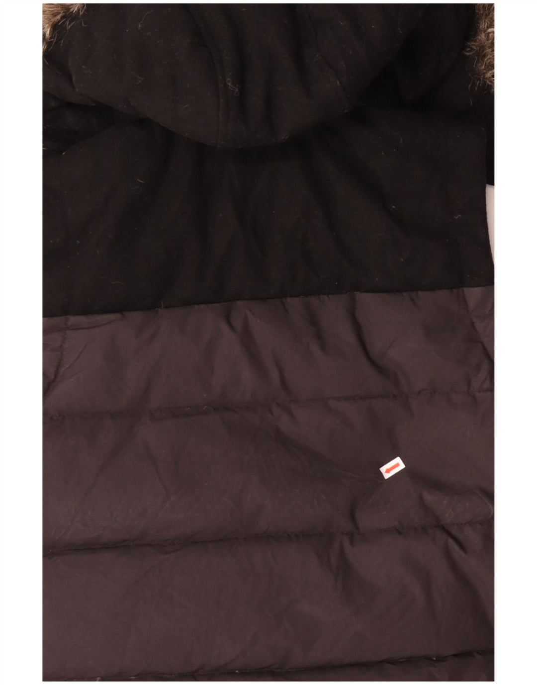 JACK WILLS Gilet rembourré à capuche pour femme UK 12 Medium Black Colourblock