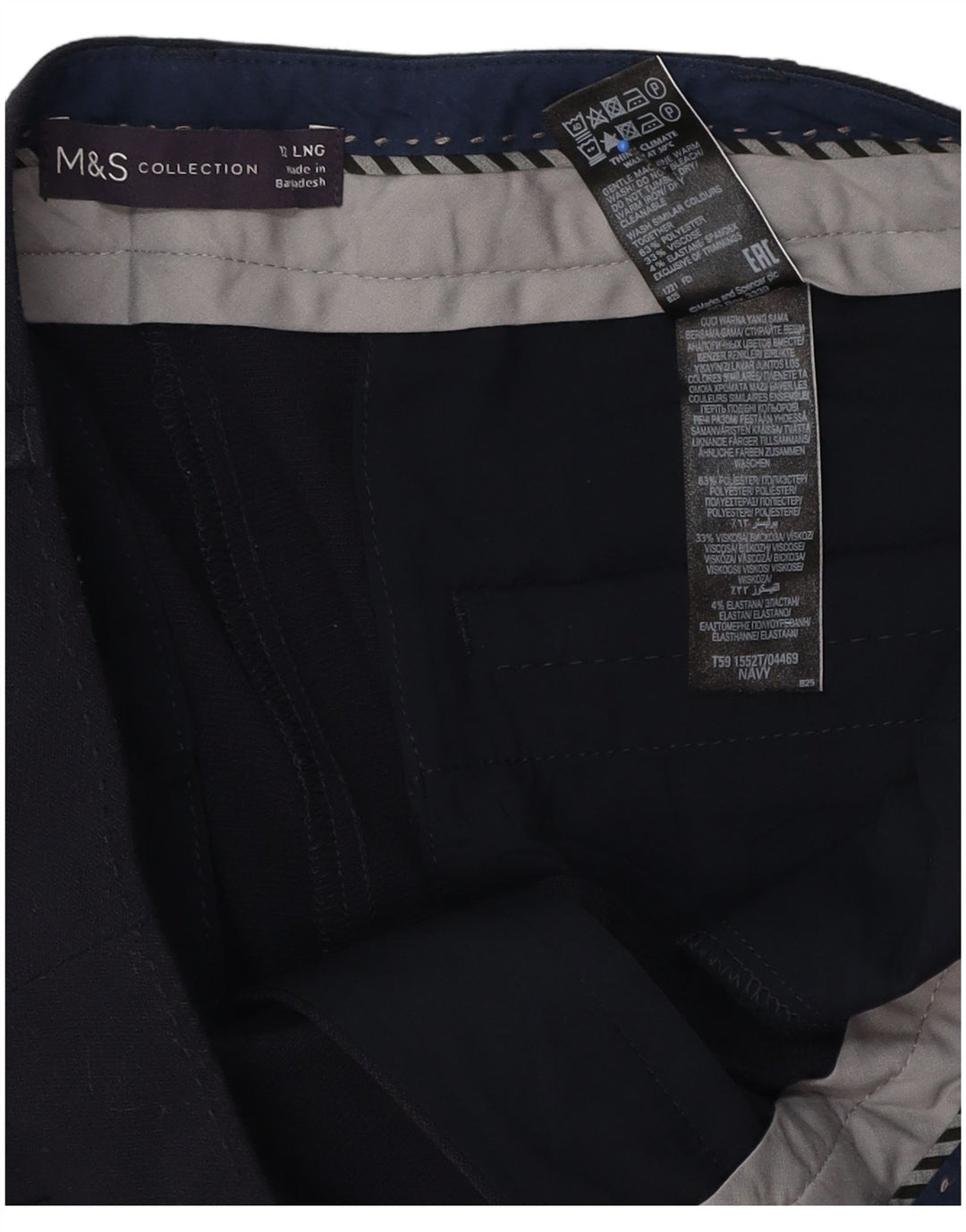 Marks & Spencer Pantalon de costume pour femme UK 12 Medium W34 L32 Bleu marine