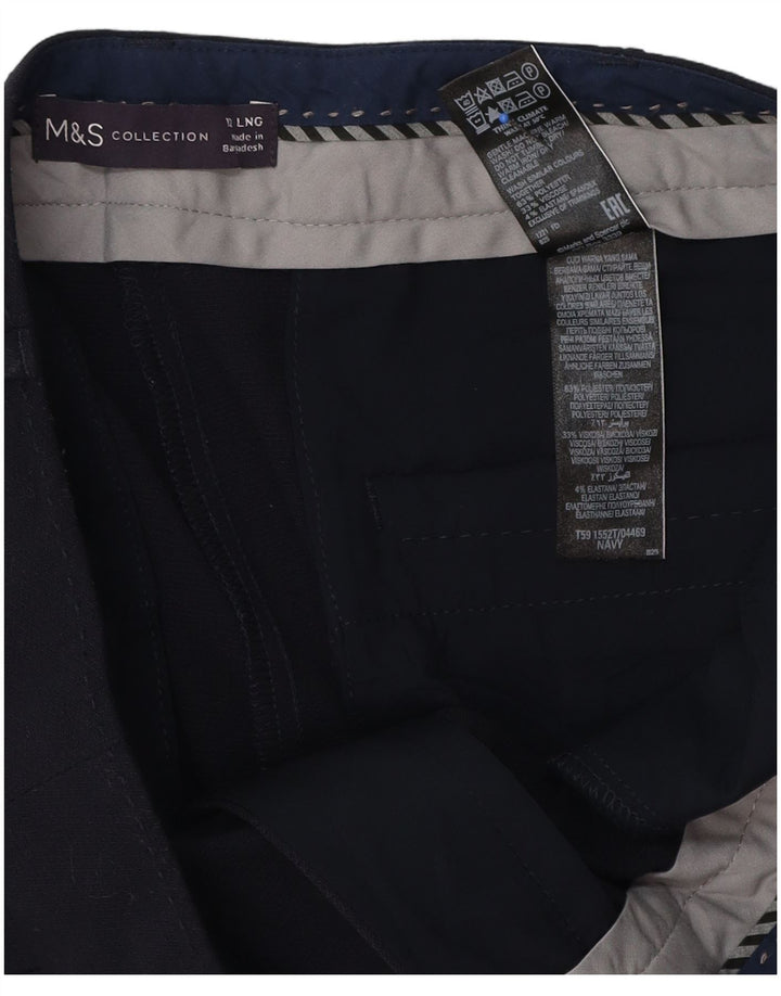 Marks & Spencer Pantalon de costume pour femme UK 12 Medium W34 L32 Bleu marine