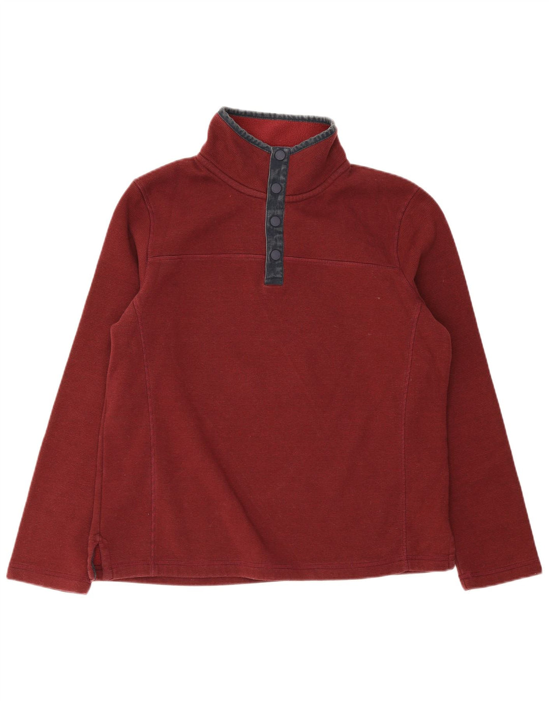 Fat Face Sweat-shirt à col boutonné pour homme en coton bordeaux Taille L