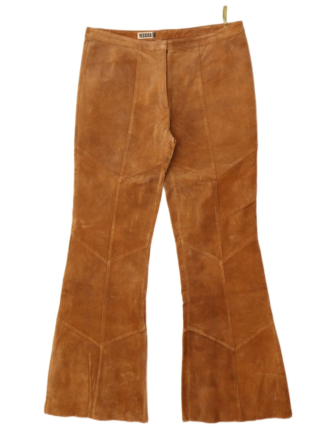 Yessica Pantalon bootcut en daim pour femme EU 42 Large W34 L31 Cuir marron