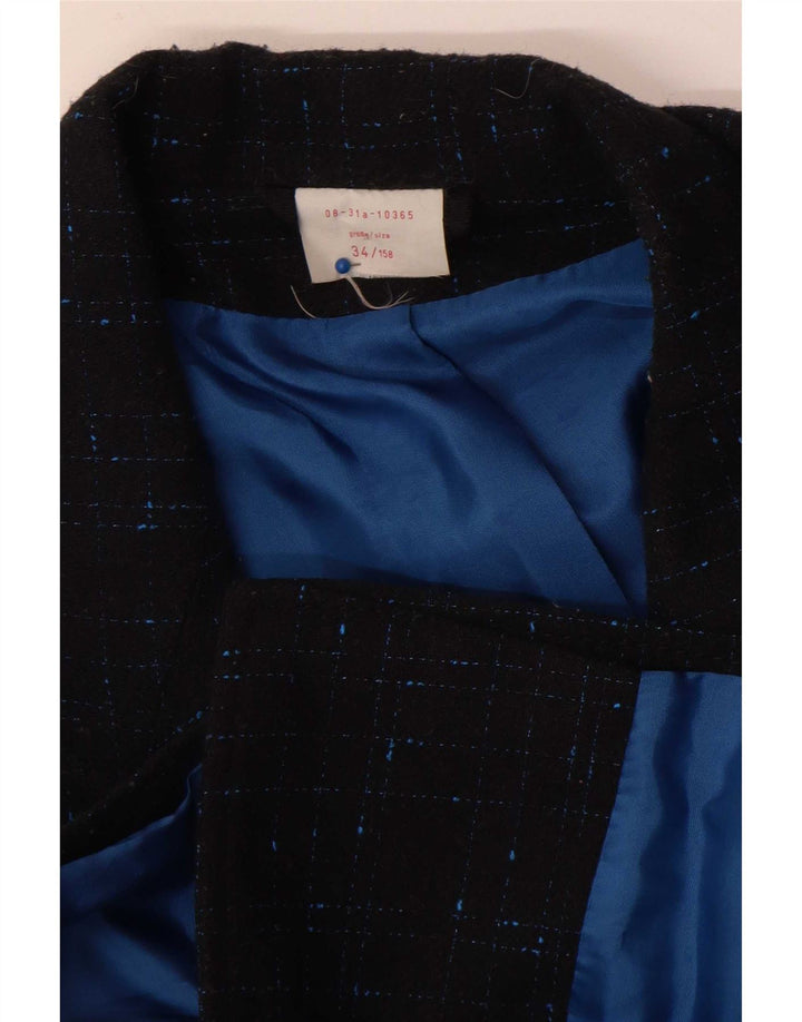 Veste blazer surdimensionnée femme vintage EU 34 XS Bleu Marine Check