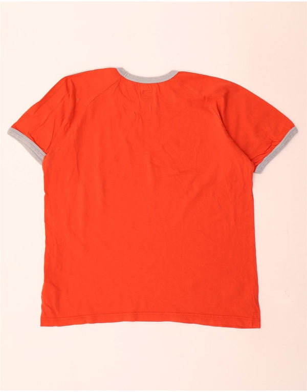 Adidas T-Shirt Graphique Homme Top XL Coton Orange