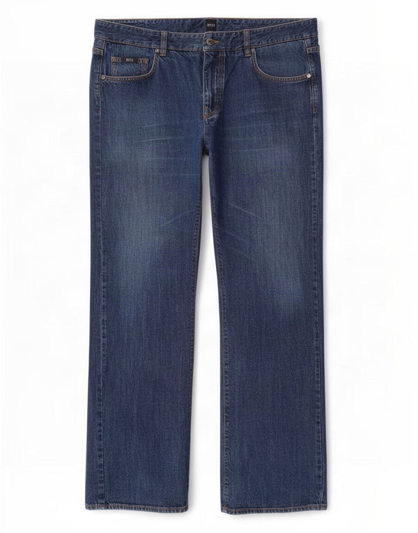 Hugo Boss Jean droit W38 L32 bleu marine en coton pour homme