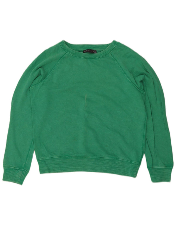 Marks & Spencer Sweat-shirt surdimensionné pour femme UK 10 Petit coton vert