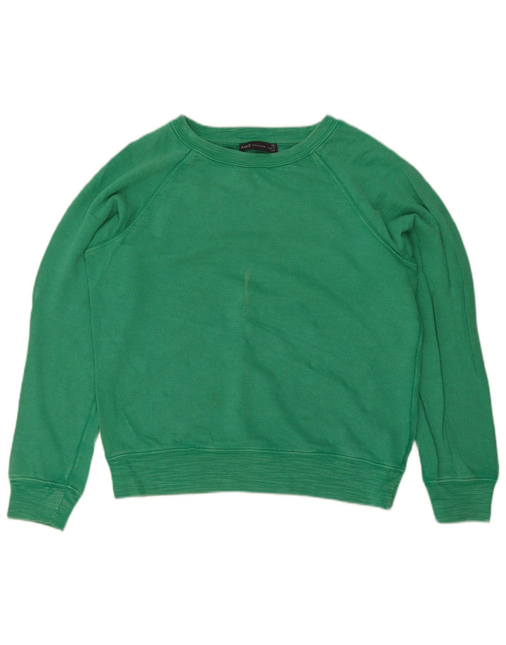 Marks & Spencer Sweat-shirt surdimensionné pour femme UK 10 Petit coton vert