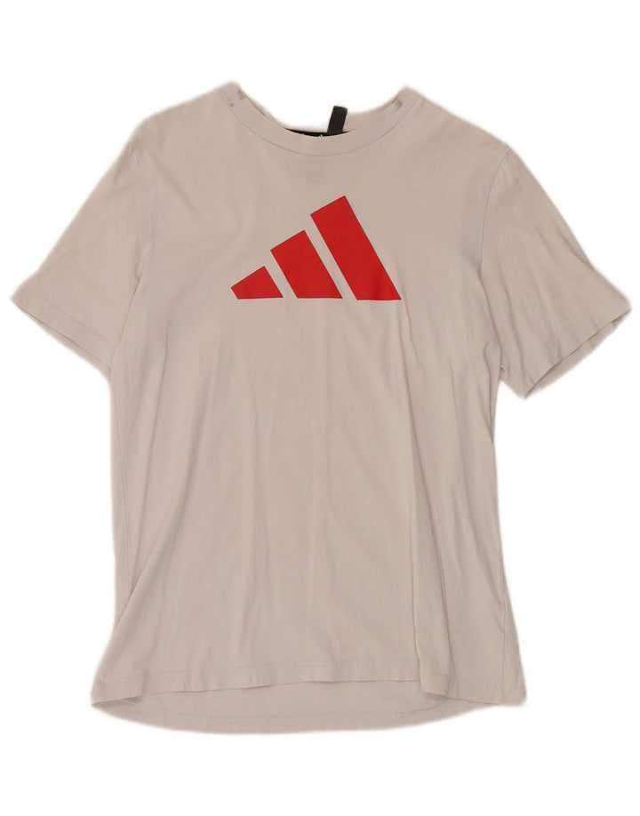 ADIDAS Mens Graphic T-Shirt Top Small White Cotton