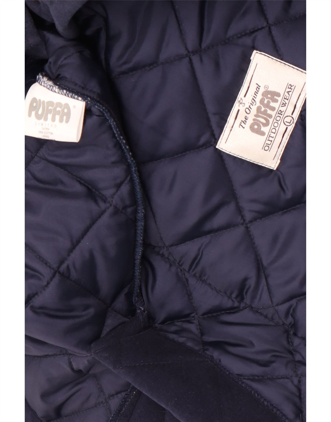 Puffa Veste matelassée pour femme UK 16 Large Bleu marine Coton