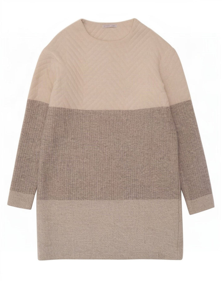 Zara Femme Robe Pull UK 10 Petit Polyester Colorblock Multicolore