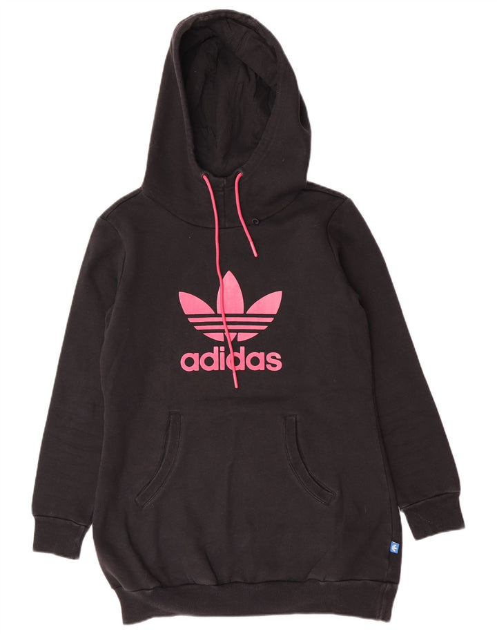 Adidas Pull à capuche graphique pour femme IT 46 Large Noir Polyester
