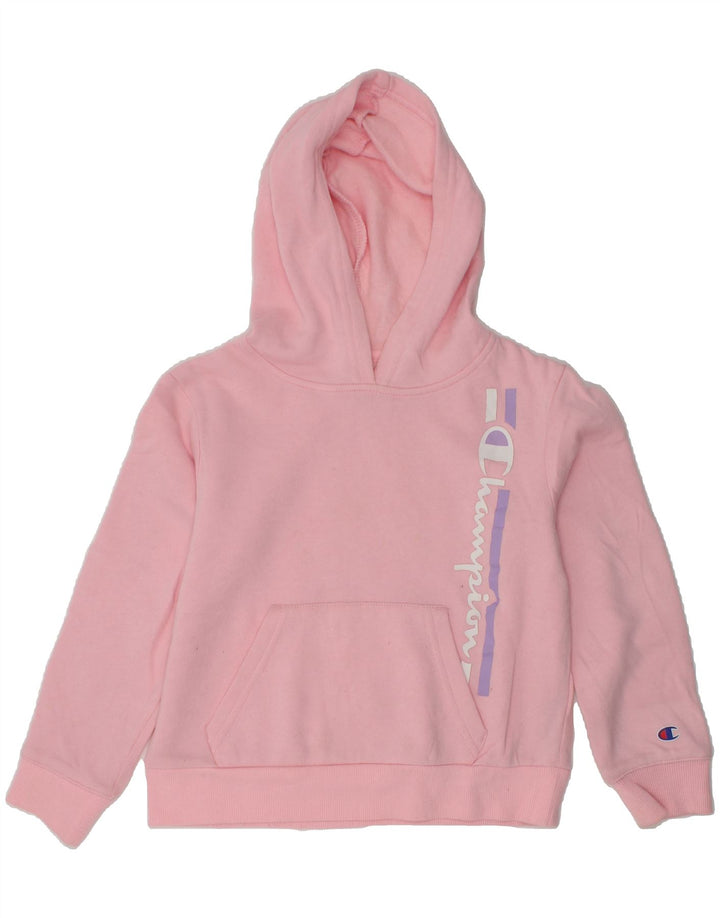CHAMPION Boys Graphic Hoodie Jumper 5-6 Years Pink Cotton | Vintage Champion | Thrift | Second-Hand Champion | Used Clothing | Messina Hembry 