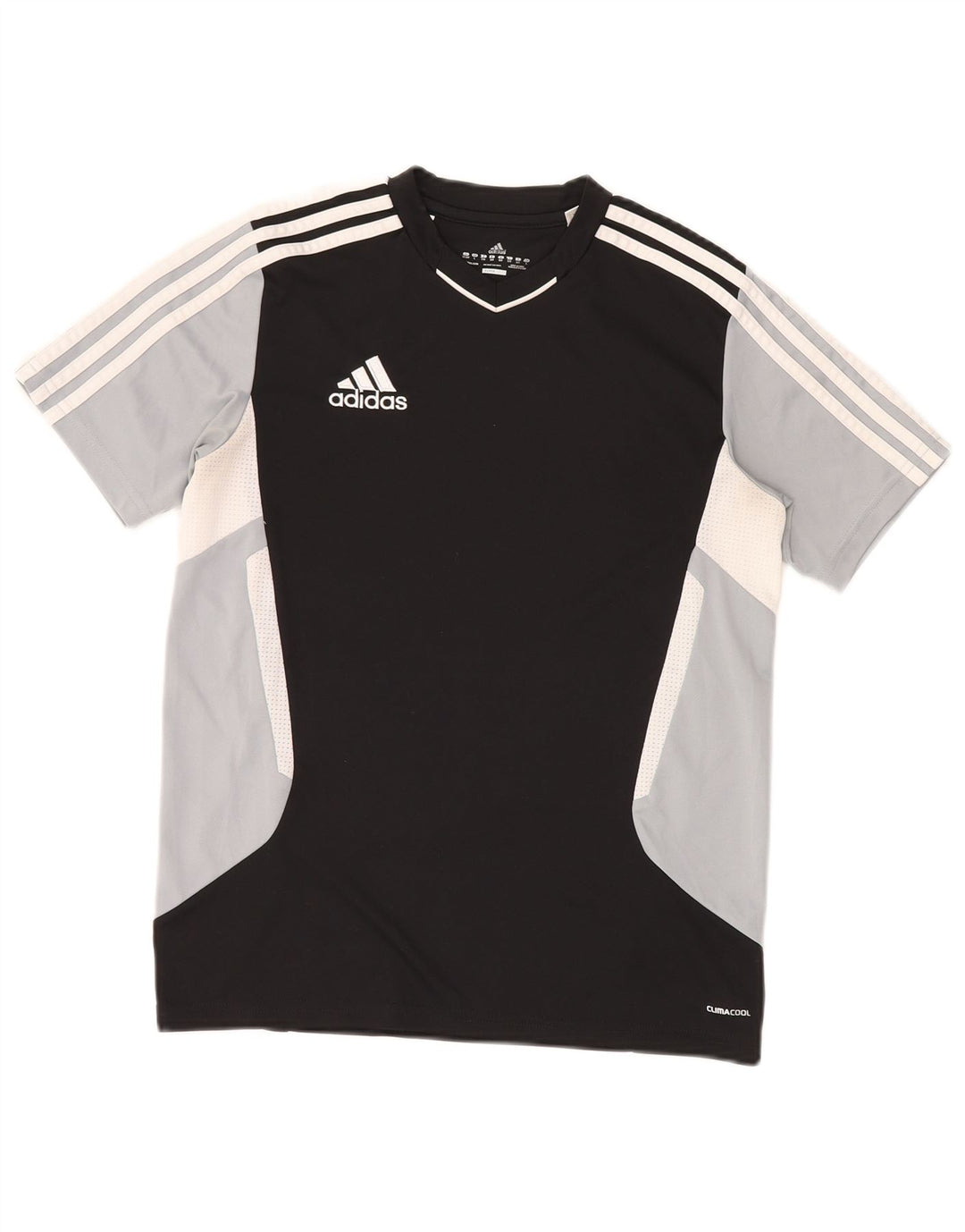 ADIDAS Garçon Climacool T-Shirt Top 13-14 ans Noir Colorblock Polyester