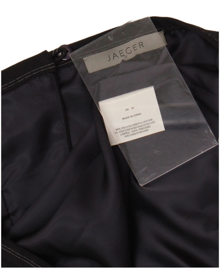 JAEGER Jupe crayon femme UK 16 Large W34 Polyester rayé noir