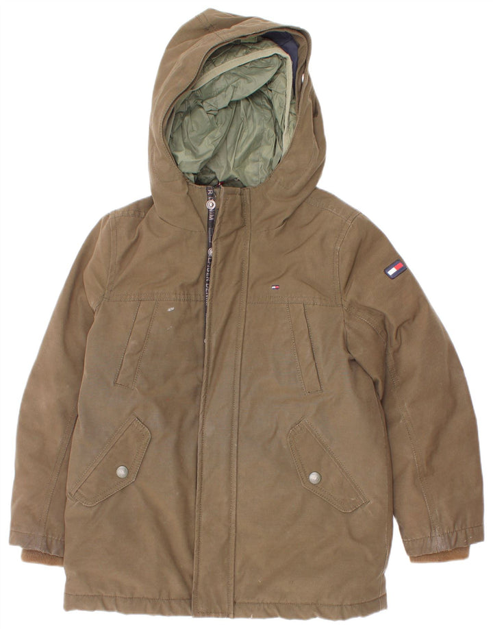 Tommy Hilfiger Parka à capuche garçon 5-6 ans Kaki Polyester