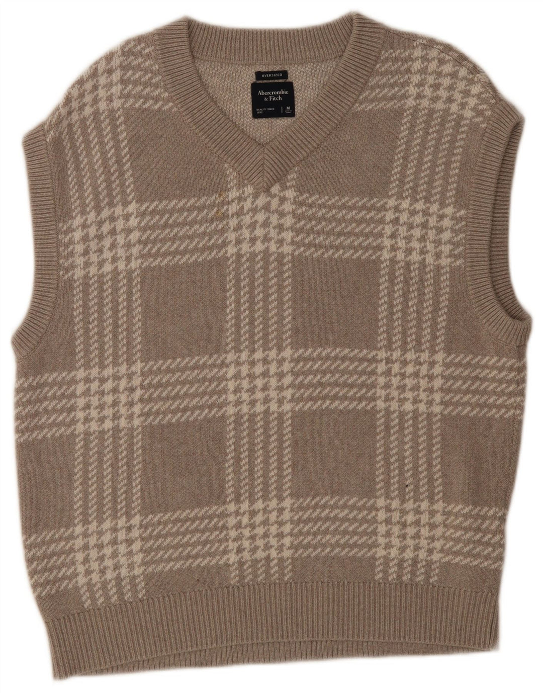 Abercrombie & Fitch Débardeur surdimensionné pour homme Gris moyen Pied-de-poule