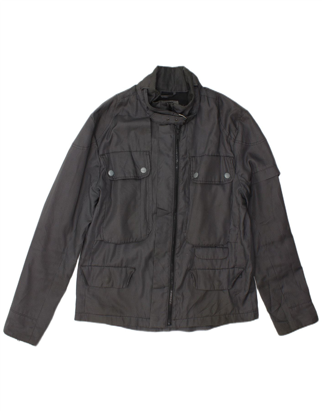 Dkny Veste utilitaire pour homme UK 40 Large Gris Pied-de-Poule Polyester