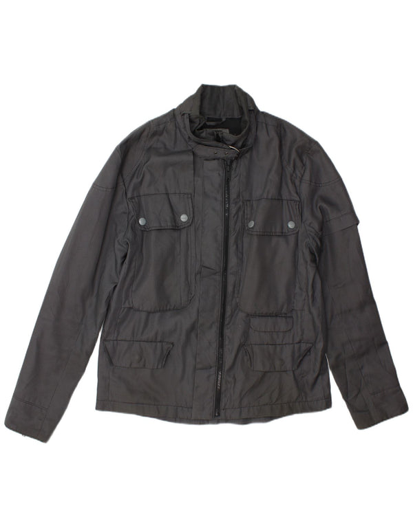 Dkny Veste utilitaire pour homme UK 40 Large Gris Pied-de-Poule Polyester
