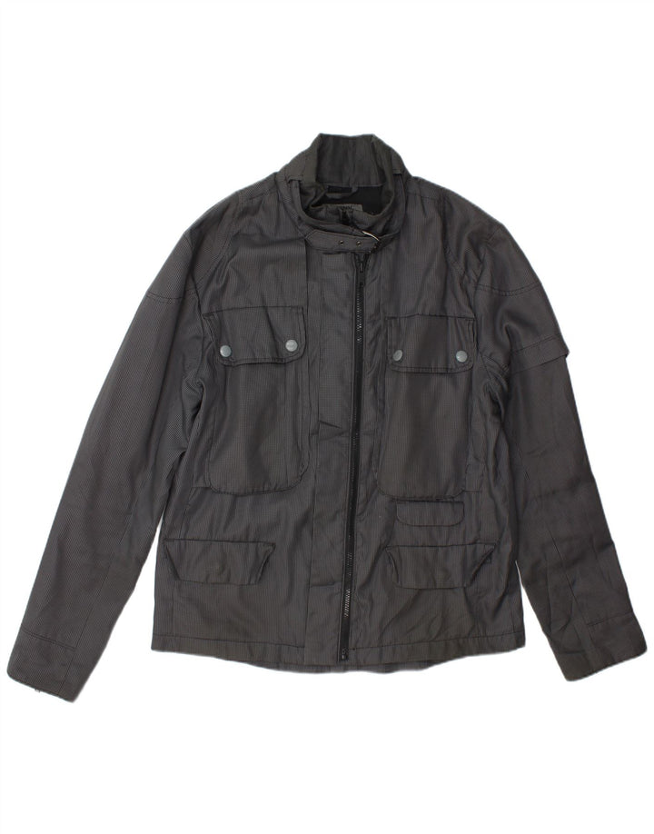 Dkny Veste utilitaire pour homme UK 40 Large Gris Pied-de-Poule Polyester