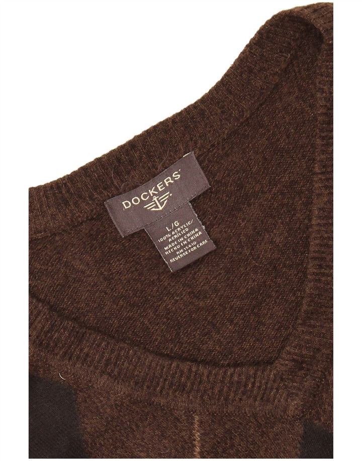 DOCKERS Débardeur Homme Grand Marron Argyle/Diamant Acrylique