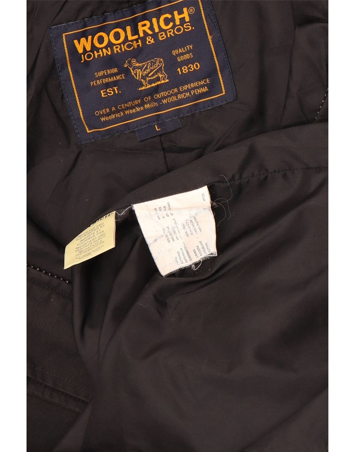 Woolrich Manteau à capuche pour femme UK 16 Large Noir Coton