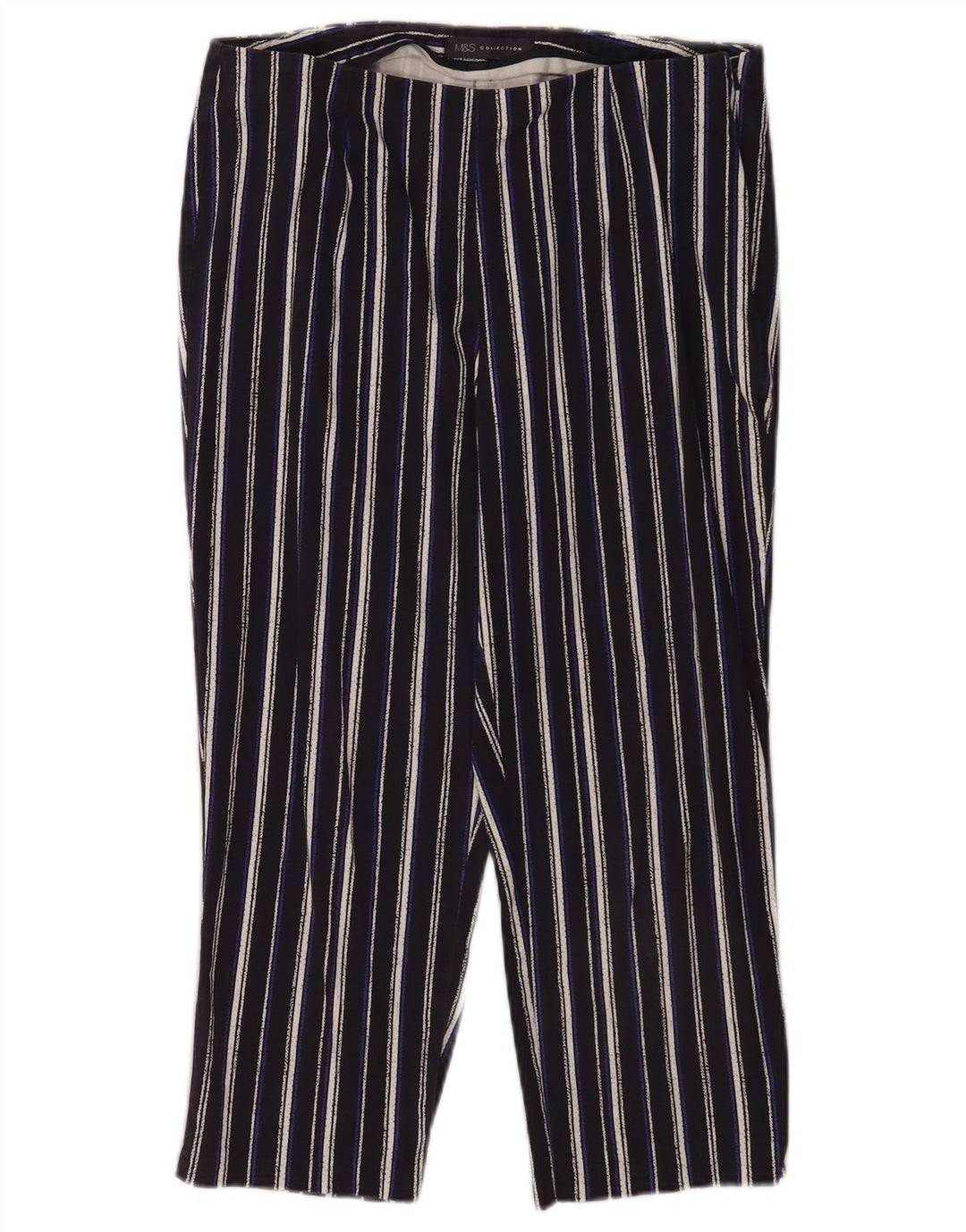 Marks & Spencer Pantalon Capri Femme UK 12 Medium W30 L20 Bleu Marine