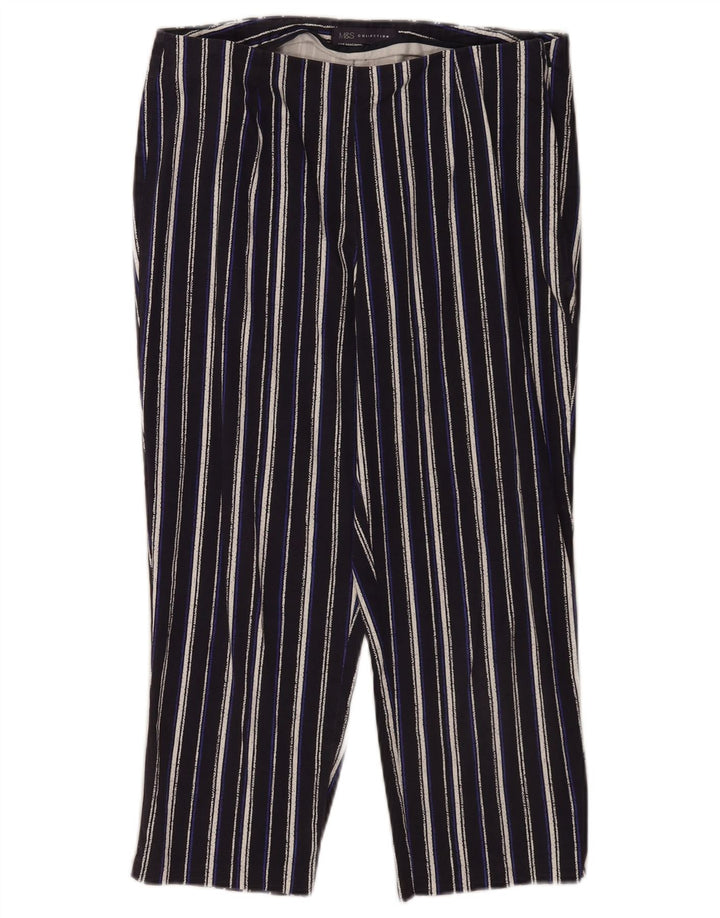 Marks & Spencer Pantalon Capri Femme UK 12 Medium W30 L20 Bleu Marine