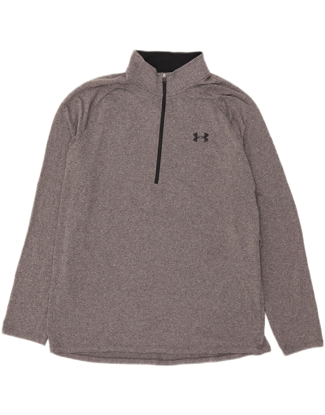 Under Armour Haut de Survêtement Heat Gear Zip Neck Pull Homme Gris XL