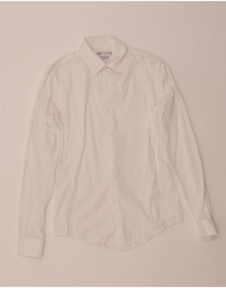 ZARA Chemise Slim Fit Petit Blanc Homme