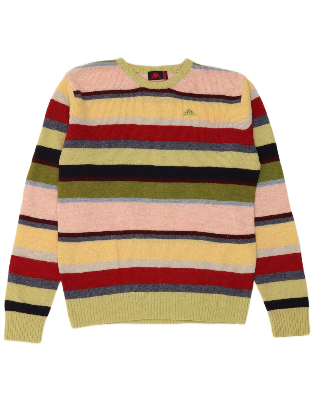 Kappa Pull à col rond pour homme en laine à rayures multicolores