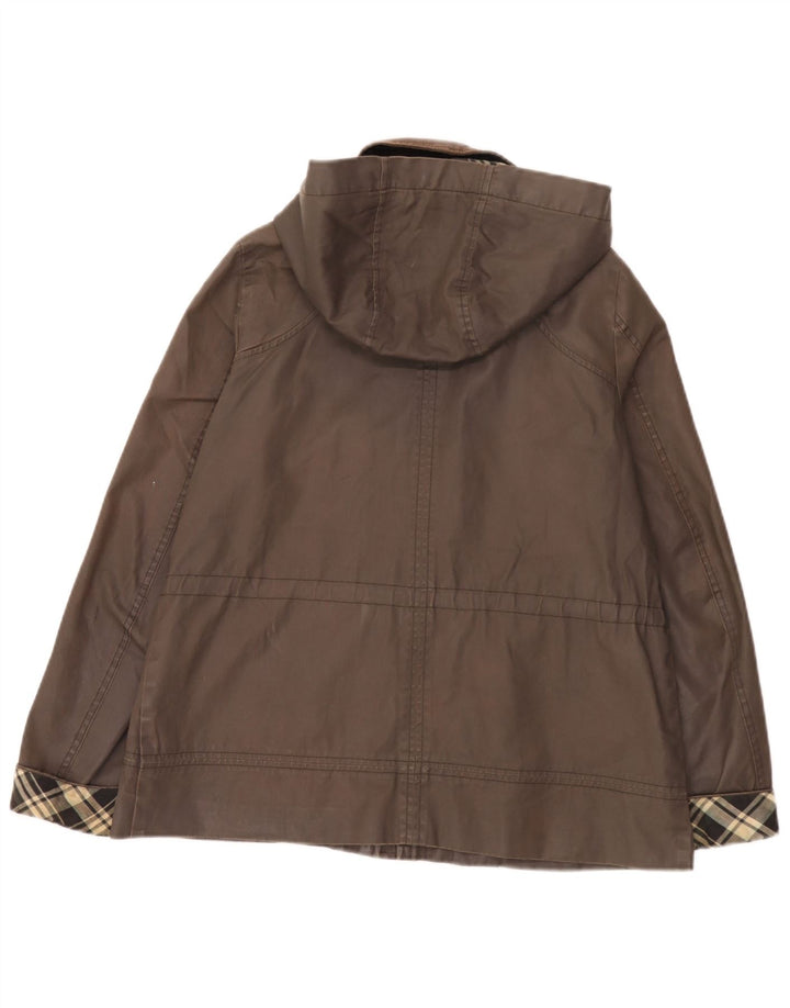 Miss Selfridge Veste cirée surdimensionnée à capuche pour femme UK 10 Petit carreaux marron