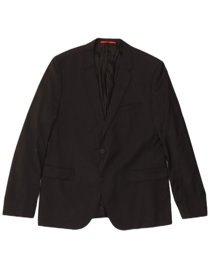 HUGO BOSS Veste Blazer 2 Boutons Homme EU 56 3XL Noir Laine