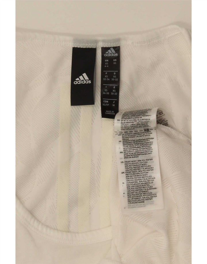 Adidas Débardeur Femme UK 4/6 XS Blanc Polyester