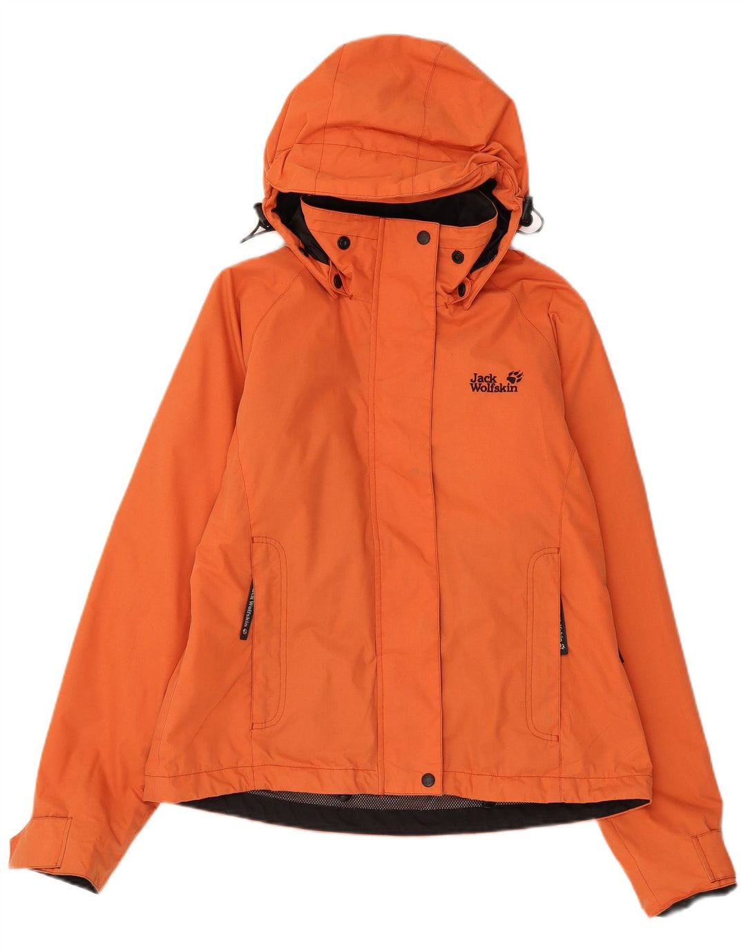 Jack Wolfskin Veste coupe-vent à capuche pour femme UK 10 Petit Orange Polyester